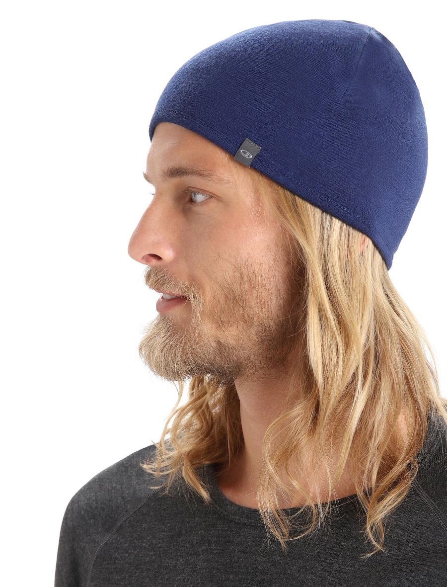 Royal Navy / Island Men's Icebreaker Unisex Merino Pocket Beanie Hats | USA 1104RVDW